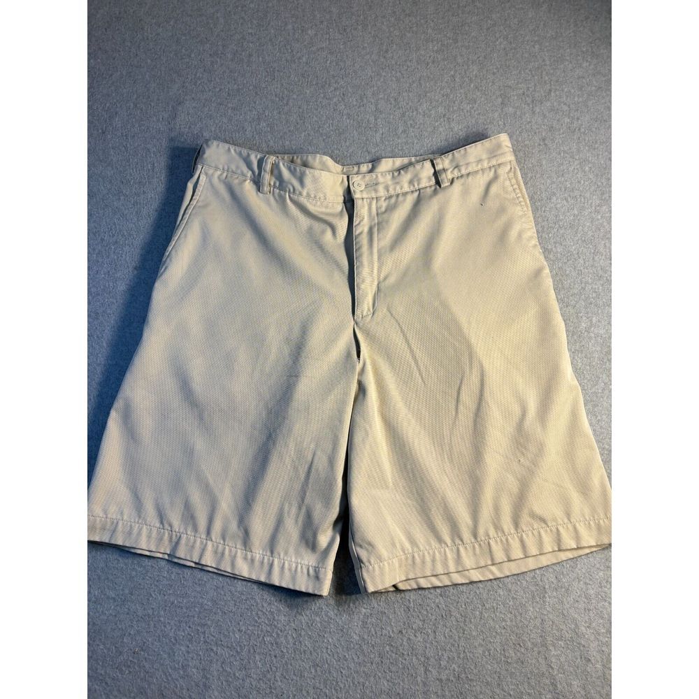 Nike Shorts Men Size 35 Tan Dri Fit Pocket High Rise Flat Front Embroidered Logo